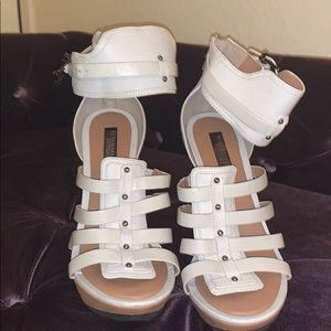 BCBGMAXAZRIA runway white platform shoes